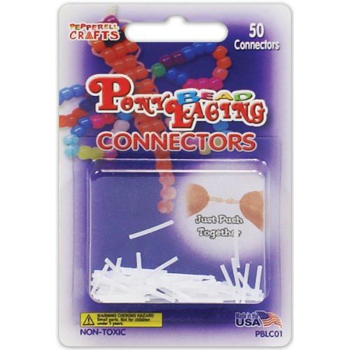 Pepperell Pony Bead Lacing connectors, 50 Per Package