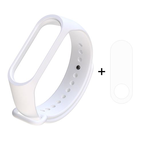 Bracelet en TPU bande réglable montre douce couverture complète blanc pour votre Xiaomi Mi Band 3