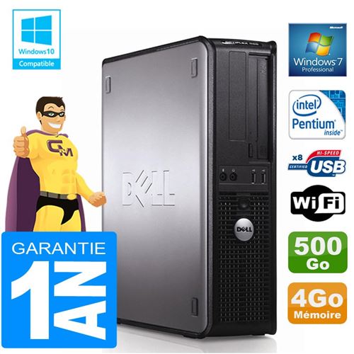 PC Dell 380 Dt Intel E5300 Ram 4Go Disque 500 Go Graveur Dvd WiFi W7