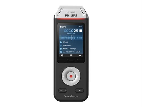 Philips Digital Voice Tracer DVT2110 - Enregistreur vocal - 8 Go - noir, chrome