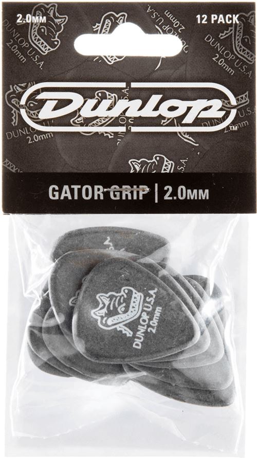 Dunlop 417P200 - Player's pack de 12 médiators Gator Grip - 2.00 mm