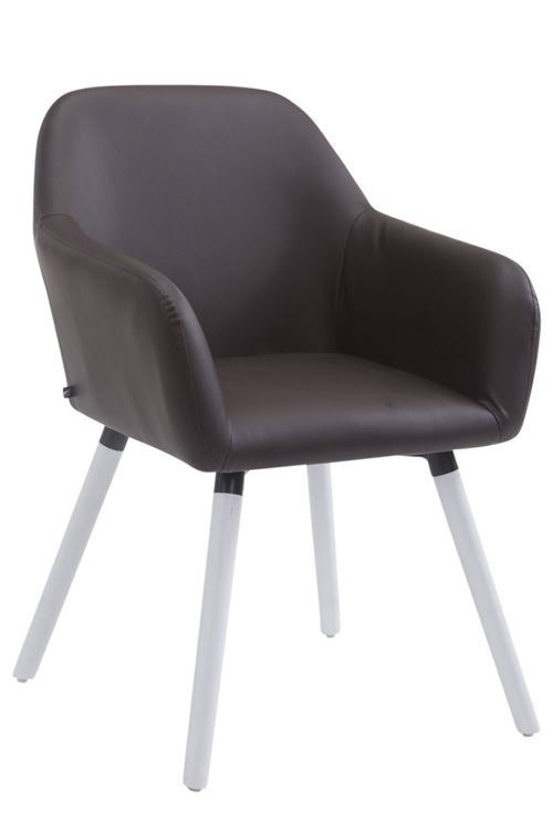 Chaise Visiteur Achat V2 similicuir , Marron/Blanc