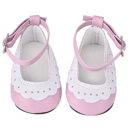 Lace Trim Artificial Leather Shoes Accessory for 18in Toy Baby Doll Gift (b378)