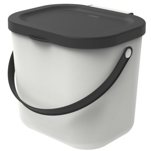ROTHO Système de recyclage des déchets ALBULA 6 l blanc | Bac à compost pour plus de durabilité à la maison