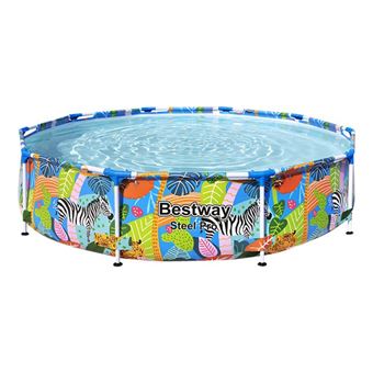 66 sur bestway piscine tubulaire ronde jungle diam 305 x h 66 cm bleu jungle bleu piscine achat prix fnac