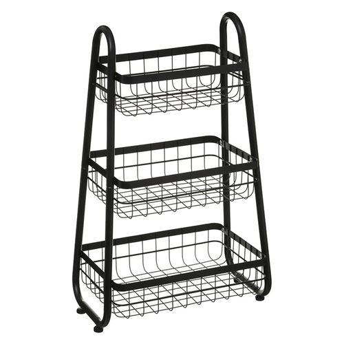 Meuble de rangement 3 niveaux - 49 x 29 x 75 cm - Noir