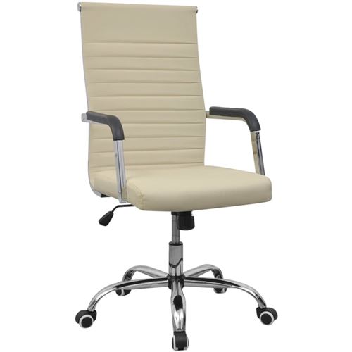 vidaXL Bureaustoel 55x63 cm kunstleer gebroken wit