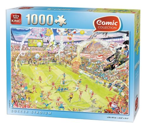 Puzzle 1000 pièces comic collection : match de football king puzzles