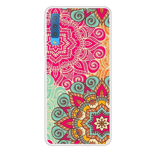 Coque en TPU impression de motifs belles fleurs pour votre Samsung Galaxy A7 (2018)