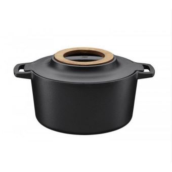 cocotte ronde en fonte 4l noir - 1026565 - 1