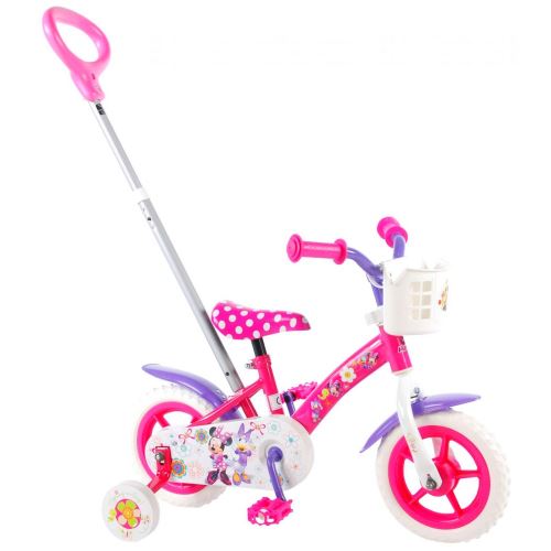 Vélo Disney Minnie Mouse 10 pouces avec canne parentale