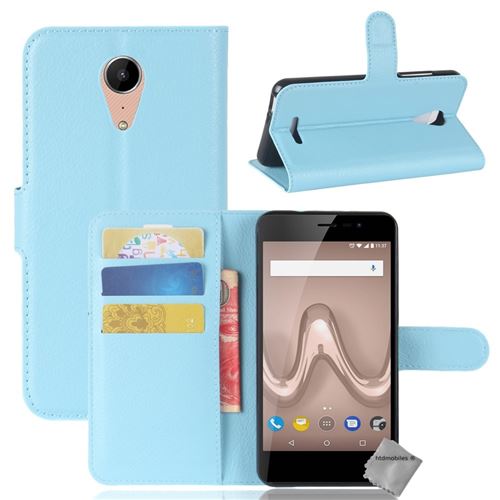Housse etui coque pochette portefeuille pour Wiko Tommy 2 avec film ecran - BLEU