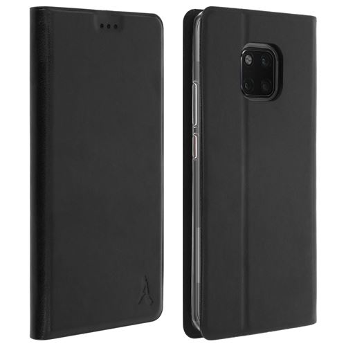 Housse Huawei Mate 20 Pro Étui Portefeuille Coque Silicone Support Stand Noir