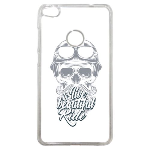 Coque Life Is Beautiful Ride Tete Entiere Fond Blanc Compatible P8 2017 Transparent