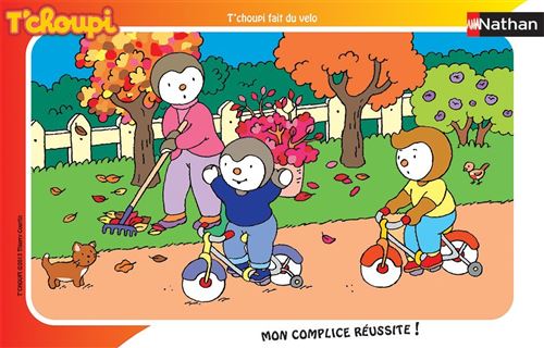 Puzzle 15 Pièces : T'choupi fait du vélo, Nathan