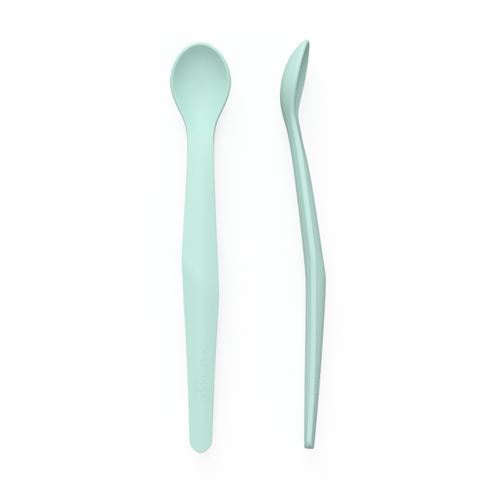 Cuillers en silicone vert menthe - lot de 2