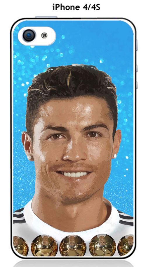 Coque TPU gel souple Apple iphone 4 / 4S design Ronaldo fond bleu