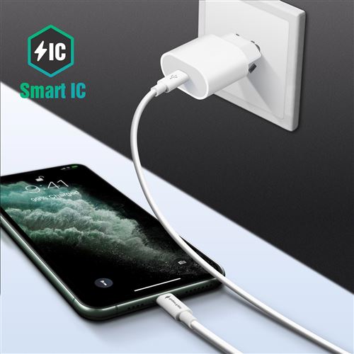 Chargeur secteur multi-USB compatible Fast-Charge iPhone / Android