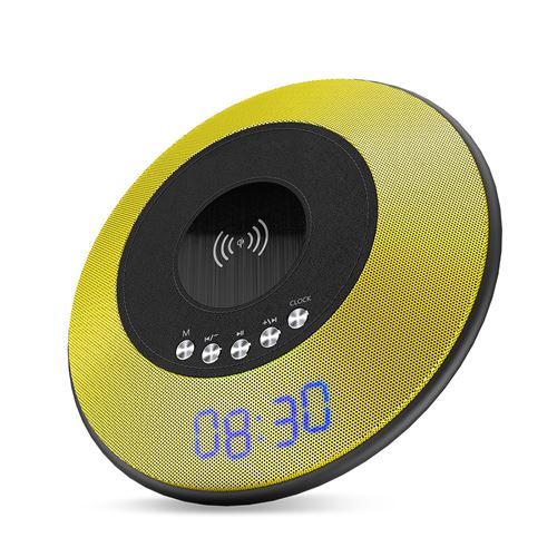 Chargeur Rapide Sans Fil Horloge Enceinte Bluetooth Nfc Sans Contact Jaune - YONIS