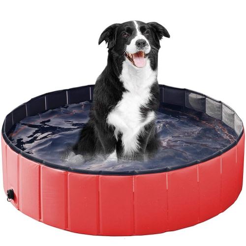Comparer les prix de Piscine pliable grand pour chien / chat / animaux - Rouge (0.8*0.2M)