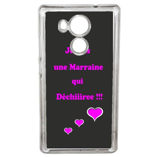 Coque Marraine Rose Et Noir Compatible Mate 8 Transparent