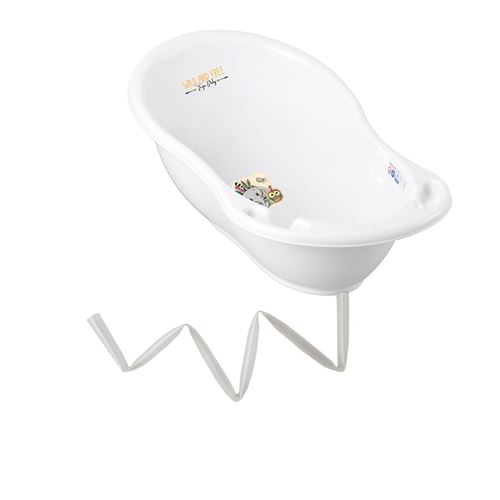 Baignoire b&eacute;b&eacute; thermom&egrave;tre blanc elephant 86 cm + tuyau