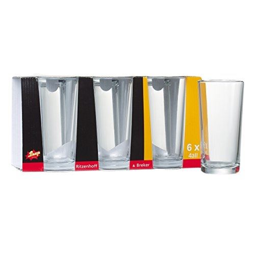 Set de verre long drinks ritzenhoff & breker 4all, 6 pièces, transparent, verre, 270ml 179026