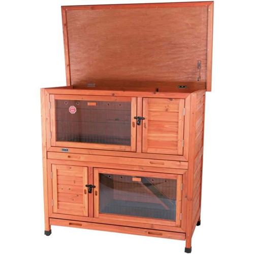 Meilleurs prix pour TRIXIE Clapier avec isolation Natural - 2 Ã©tages - 116 x 113 x 65 cm - Brun - Pour rongeur et lapin