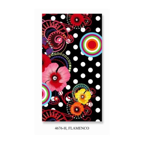 HIP Serviette de Plage Flamenco 100x180 cm noir et rose