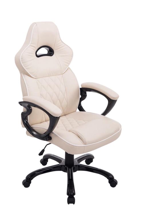 Fauteuil de Bureau / Chaise Gaming Big XXX en Similicuir / Capacité de charge 180 Kg- Couleur Crème