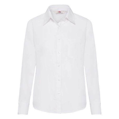 Fruit Of The Loom - Chemisier à manches longues en popeline - Femme (2XL) (Blanc) - UTBC400