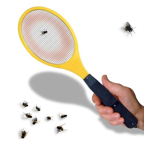 Totalcadeau Multicolore Raquette Électrique Tue Antimoustiques Mouches Insectes Volants