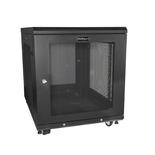 startech 12u server cabinet or network cabinet - server rack enclosure noir