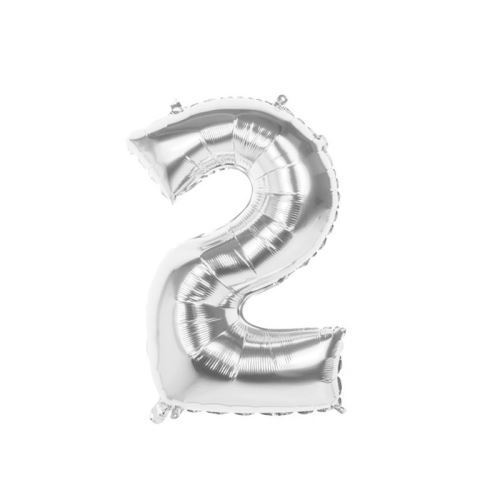 ballon argent alu chiffre 2