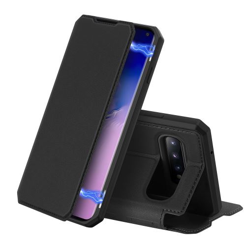 Etui en PU flip auto-absorbé noir pour votre Samsung Galaxy S10