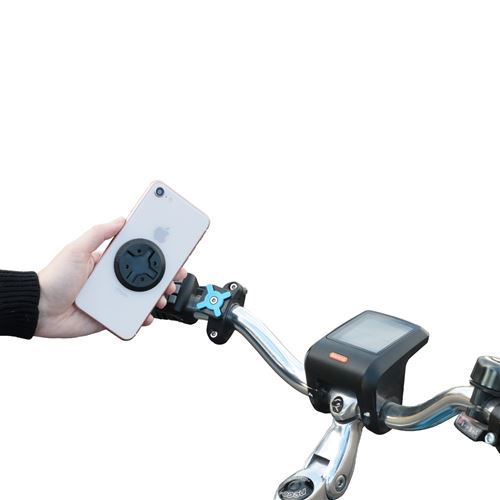 Autres accessoires informatiques Mobilis Support Smartphone pour Moto,  Porte Téléphone Universel Scooter Trottinette Fabriqué en France, Rotation  360°, Ajustable à tous Guidons, Noir