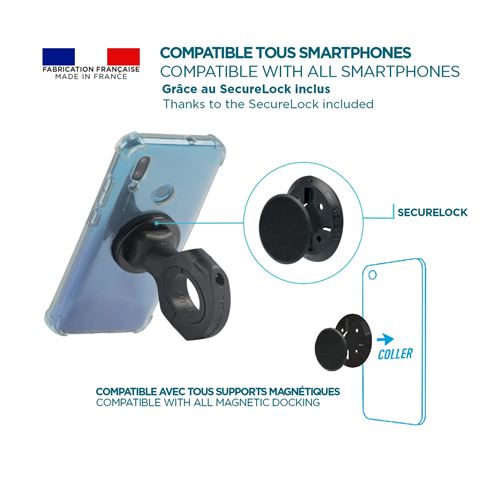 Support telephone velo Noir IMOSHION - Support pour téléphone mobile -  Achat & prix
