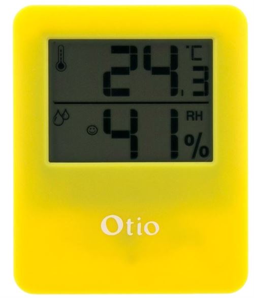 Otio thermomètre/hygromètre magnétique pour intérieur jaune
