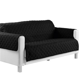 Douceur dInt/érieur Prot/ège Canap/é Matelasse Microfibre Unie Club Polyester Noir 223 x 179 cm
