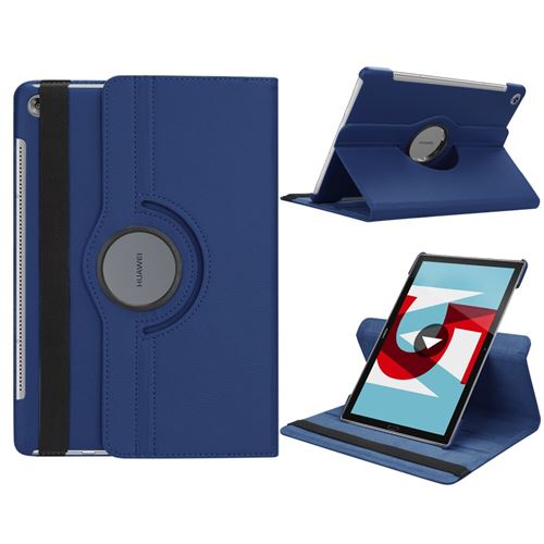 Etui en PU avec bande élastique bleu foncé pour Huawei MediaPad M5 10