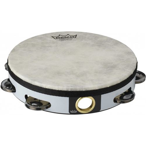Remo TA-5108-00 - Tambourin 08 avec 1 rangée de 8 cymbalettes avec peau non-accordable