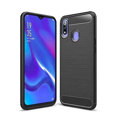 Coque brossée noire Realme 3 PRO Carbon Fiber Antichoc - Accessoires Pochette Case