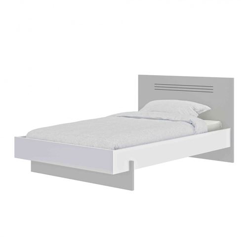 Lit enfant en bois gris et blanc 120x190 - LT5025
