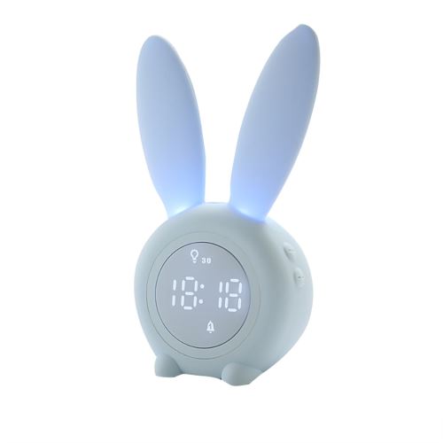Alarme Lapin Mignon Horloge Numérique Creative Led Snooze Cartoon Horloge Électronique Bleu PL852