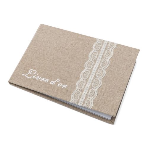 livre d'or lin dentelle 32 pages