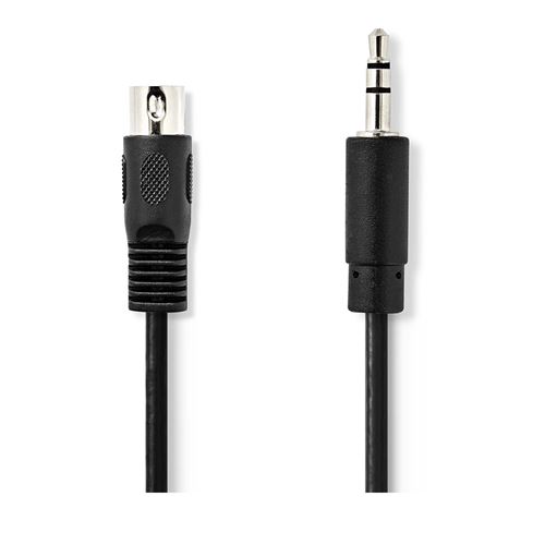 Nedis DIN Audio Cable | DIN 5-Pin Male | 3.5 mm Male | Nickel Plated | 1.00 m | Round | PVC | Black | Label