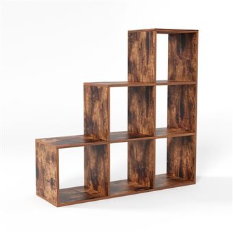 Bibliothèque, Étagère Haute sur 6 Niveaux, avec Portes, Meuble de Rangement Ouvert, 24 x 60 x 175 cm, pour Salon, Bureau, Salle à Manger, Blanc Nuage | Leroy Merlin