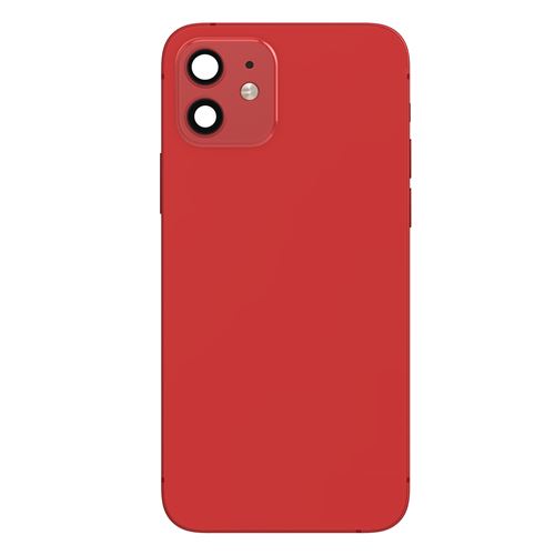 Ch&acirc;ssis Complet pour iPhone 12 Cadre central et Vitre arri&egrave;re Rouge