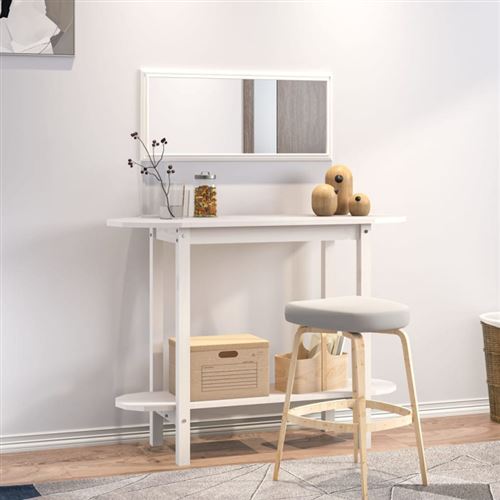 Vidaxl Blanc Table Console 110X40x80 Cm Bois Massif De Pin - Image 3