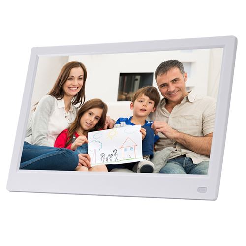 Cadre Photo Num&eacute;rique 12 pouces LED Full HD 1080p Album + SD 4Go Blanc